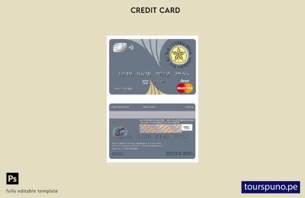 listo para imprimir Bahamas La plantilla mastercard del banco central